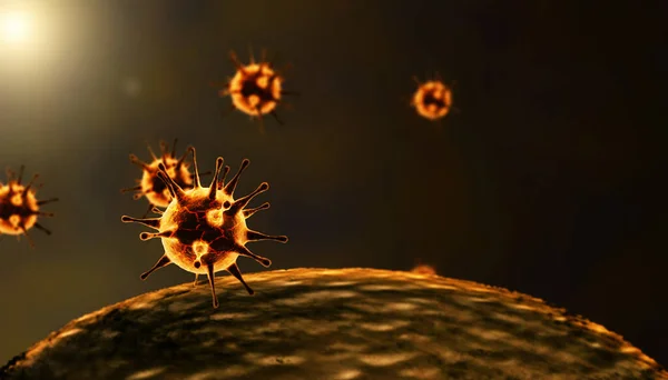 Mikroskopický Pohled Chřipkové Viry Lékařská Ilustrace — Stock fotografie