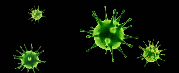 Vista Microscópica Las Células Del Virus Gripe Ilustración Médica — Foto de Stock