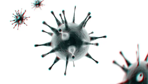 Μικροσκοπική Άποψη Των Κυττάρων Του Ιού Της Γρίπης Ιατρική Απεικόνιση — Φωτογραφία Αρχείου