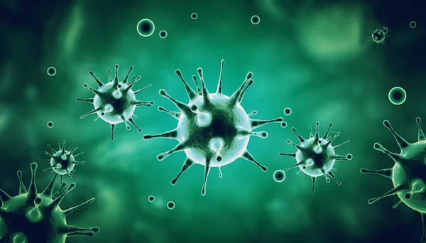 Microscopic View Influenza Virus Cells Medical Illustration — Stock Photo, Image