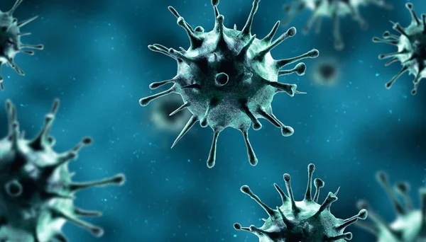 Grip Virüsü Hücrelerinin Mikroskobik Görüntüsü Boyutlu Tıbbi Illüstrasyon — Stok fotoğraf