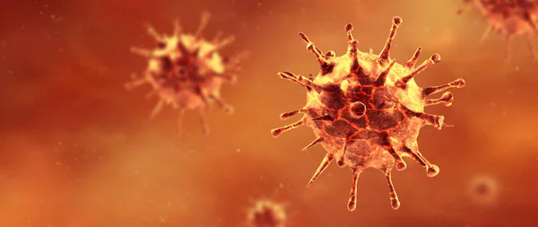 Мікроскопічний Вигляд Вірусних Клітин Грипу Медична Ілюстрація — стокове фото