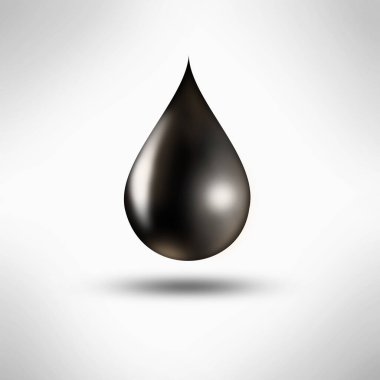 Siyah benzin damlası. Petrol, gaz ve petrol endüstrisi ve üretimi.