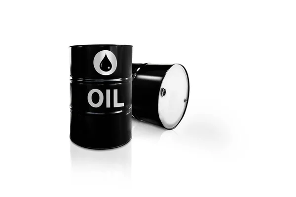 Beczki Metalowego Oleju Przemysł Naftowy Gazowy Naftowy Oraz Produkcja — Zdjęcie stockowe