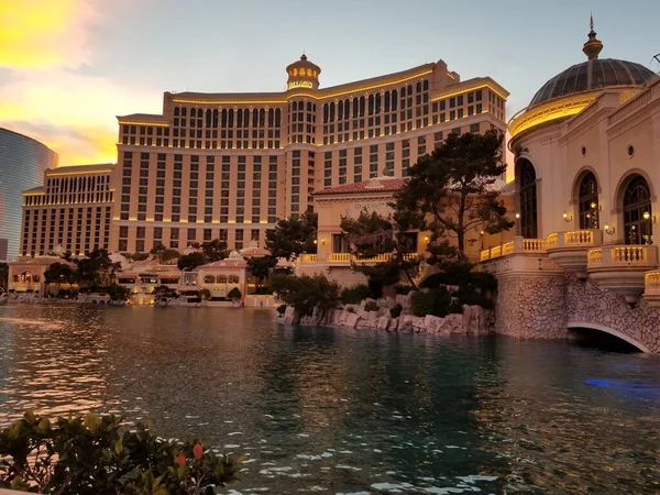 Bellagio Hotel Casino Las Vegas Usa Nocą — Zdjęcie stockowe