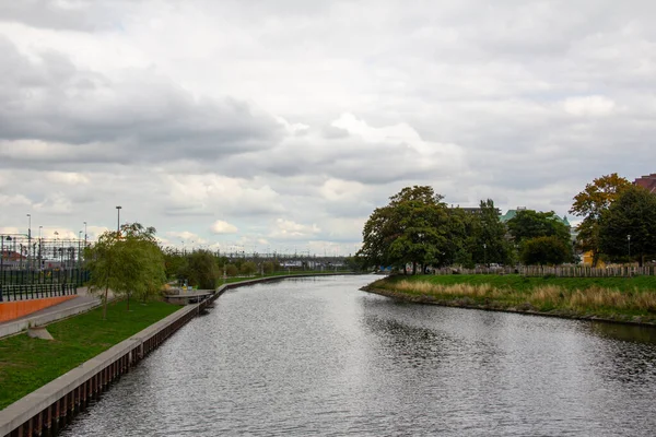 Canal Malmo Sweden Overcast Summer Day — Stock Photo, Image
