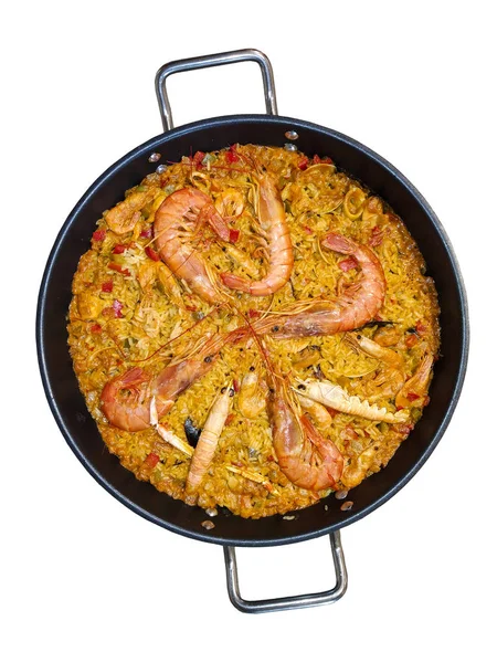 西班牙产海鲜海鲜饭 如蔬菜和蔬菜是健康食品 — 图库照片