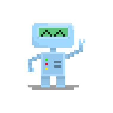 Oyunlar ve web siteleri için piksel karakter robotu
