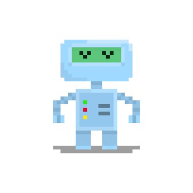 Oyunlar ve web siteleri için piksel karakter robotu
