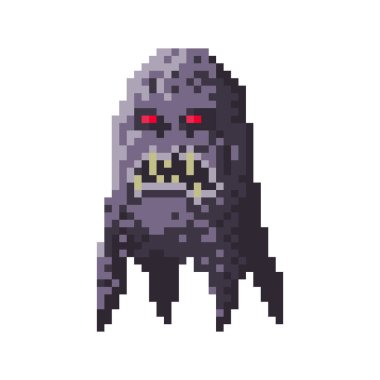 Oyunlar ve web siteleri için piksel karakter uzaylı canavarı