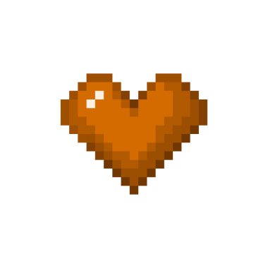 Oyunlar ve web siteleri için piksel çikolata kalp