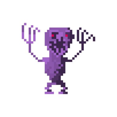 Oyunlar ve web siteleri için piksel karakter korkutucu uzaylı canavar