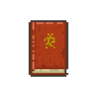 Oyunlar ve web siteleri için piksel eski sihirli kitap