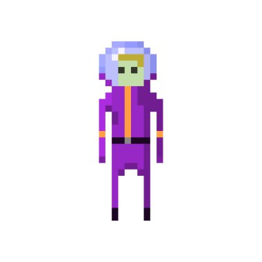 Oyunlar ve web siteleri için piksel karakter uzay gezgini