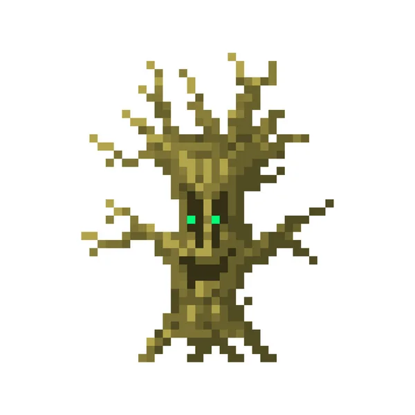 Oyunlar Web Siteleri Için Piksel Kötü Ağaç — Stok Vektör