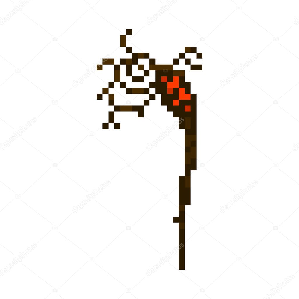 Pixel mage staff for games and websites