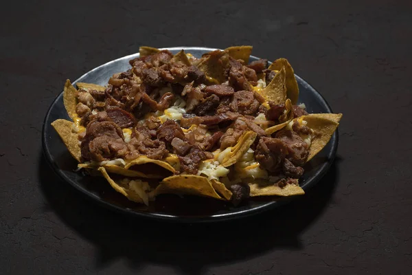 Mexicaanse Nacho Met Vlees — Stockfoto