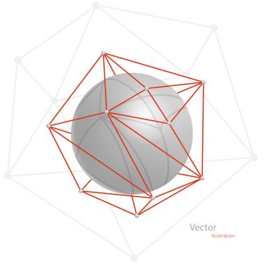 Lowpoly geometrik şekil. Vektör çizim