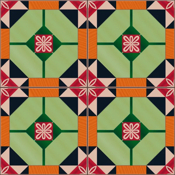 Seamless mönster med portugisiska kakel. Azulejo — Stock vektor