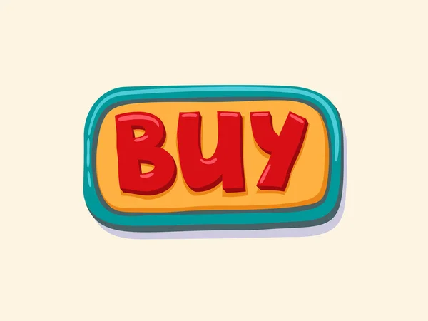 Mão desenhada Comprar botão web. botão internet —  Vetores de Stock