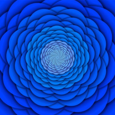 Arka plan. Mavi sarmal çiçek deseni. Soyut Lotus çiçeği. Ezoterik Mandala sembolü.