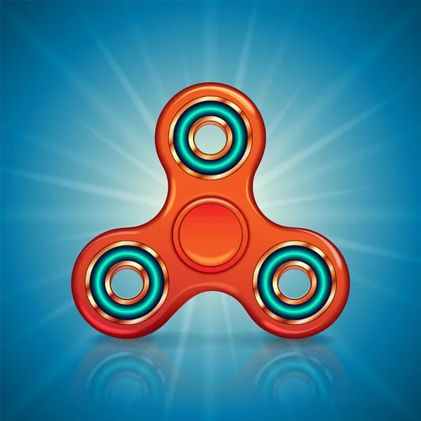 Realistischer Fidget Spinner. Stressabbauendes Spielzeug. trendige Handspinnmaschine. — Stockvektor