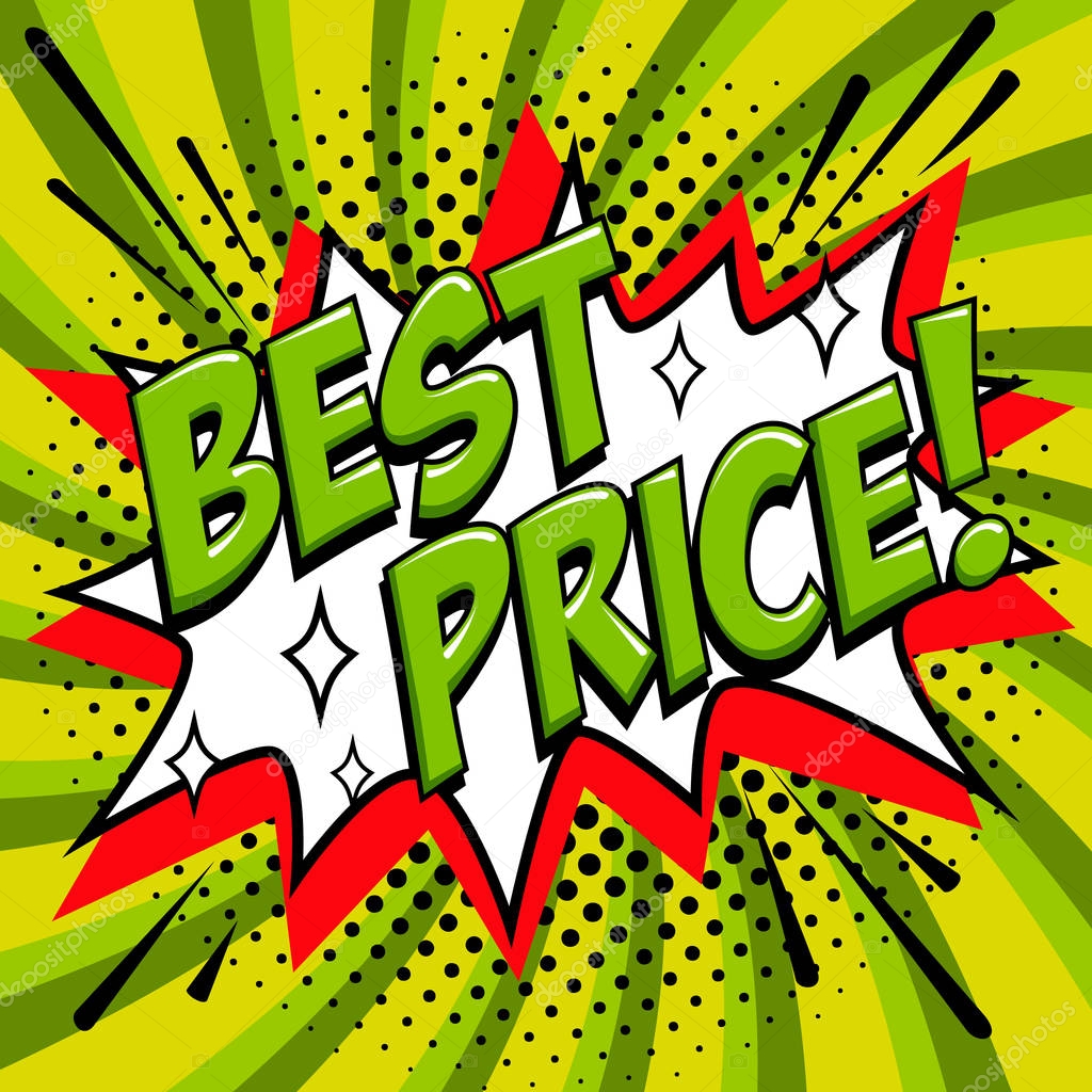 Best price - Comic book style word on a green background. Best price comic text speech bubble. Banner in pop art comic style. Color summer banner in pop art style Ideal for web. Decorative background 