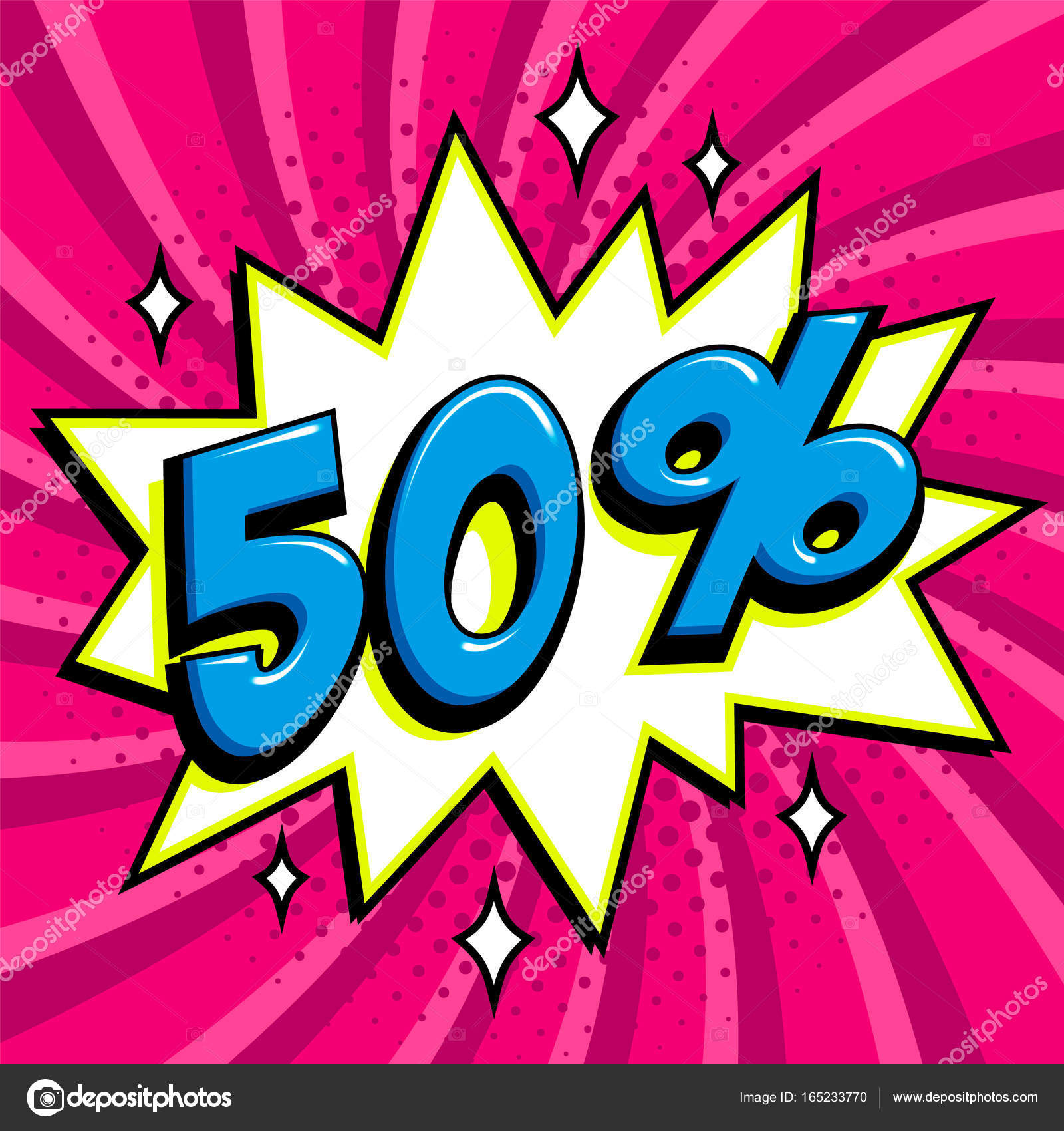 Purple Sale Web Banner Pop Art Comic Sale Discount Promotion