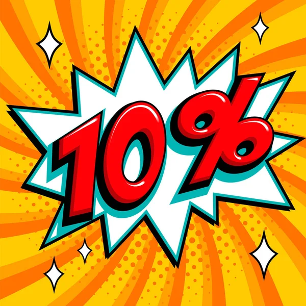 Turuncu Satılık web afiş. Bir çizgi roman popüler sanat stil üzerinde Satılık on yüzde 10 indirim üzerinde turuncu bükülmüş arka plan şekli bang. Büyük satış arka plan. Pop art comic satış indirim promosyon afiş. Mevsimlik indirimler