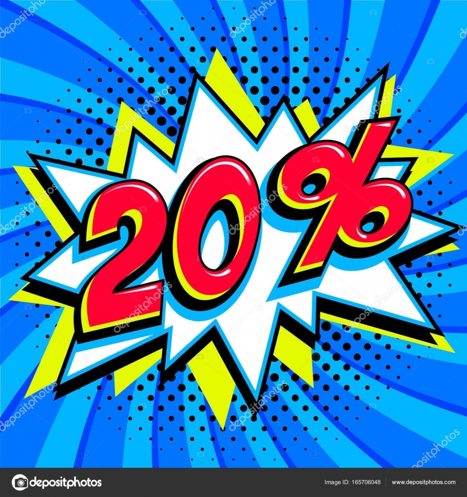 Blue Sale Web Banner Sale Twenty Percent 20 Off On A Comics Pop