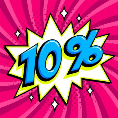Mor Satılık web afiş. Bir çizgi roman popüler sanat stil üzerinde Satılık yirmi yüzde 20 indirim şekil bükülmüş pembe bang. Büyük satış arka plan. Pop art comic satış indirim promosyon afiş. Mevsimlik