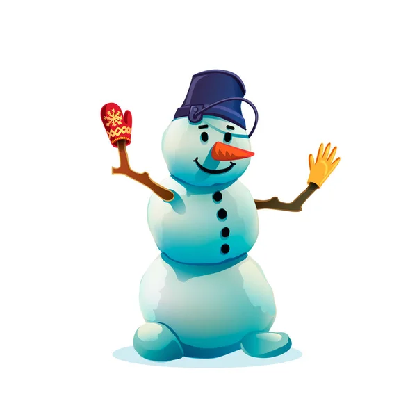 Christmas snowman isolated on white background. — Stock Vector