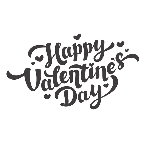 Buon San Valentino Lettering. Il 14 febbraio. Bianco e nero . — Vettoriale Stock