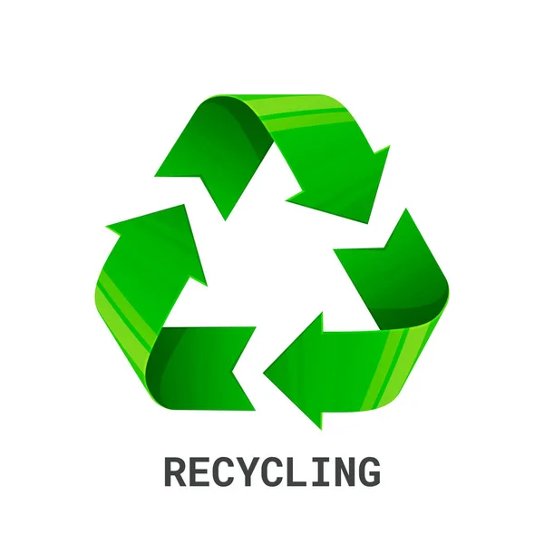 Reciclaje. Verde reciclar eco símbolo. aislado sobre fondo blanco. Señal de flechas recicladas. Icono de ciclo reciclado. Símbolo de materiales reciclados. Icono de protección del medio ambiente aislado sobre fondo blanco . — Vector de stock