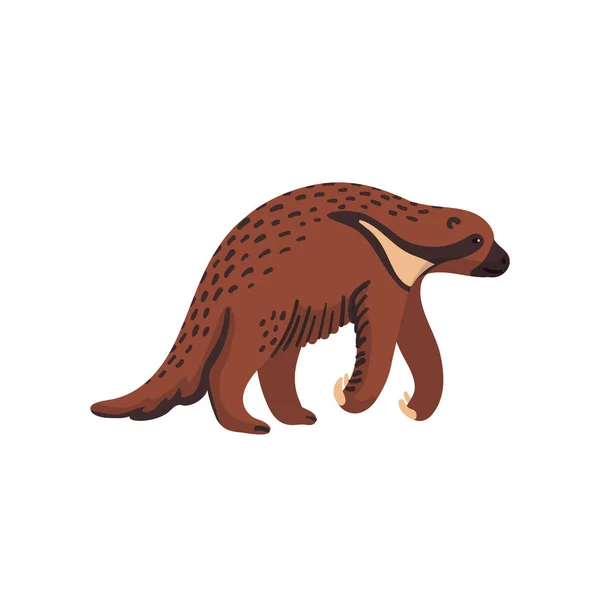 Extinct animals. Megalonyx. Prehistoric extinct north american giant ground sloth, jeffersons sloth. Flat style vector illustration isolated on white background. — Stock vektor