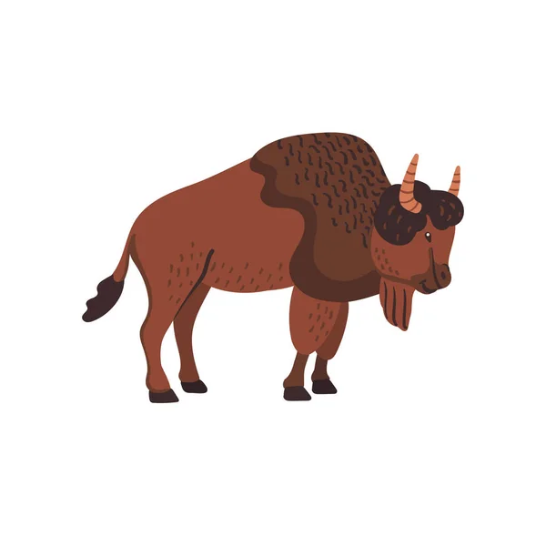 Extinct animals. Ancient Bison. Prehistoric extinct american bison. Flat style vector illustration isolated on white background. — Stock vektor