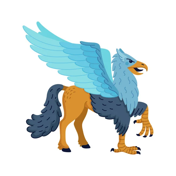 Magical creatures set. Mythological animal - hippogriff. Flat style vector illustration isolated on white background. — Stock Vector