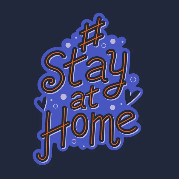 Coronavirus. Hashtag quedarse en casa. Stay Home Sign for social media, banners, stories etv. Ilustración de vector de estilo plano . — Vector de stock