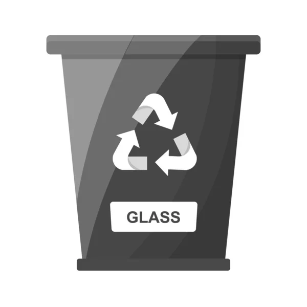 垃圾分类玻璃回收箱黑色彩色图像矢量白色背景 — 图库矢量图片