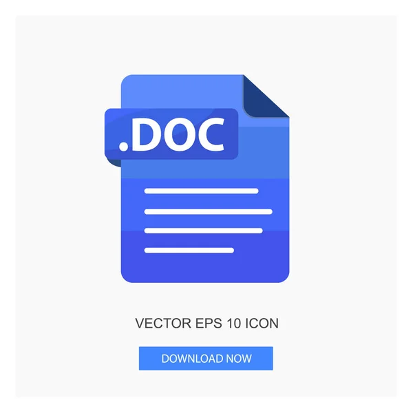 Dokument Formátu Dokumentu Doc Znakem Dokumentu Soubor Symbolu Modrá Barva — Stockový vektor