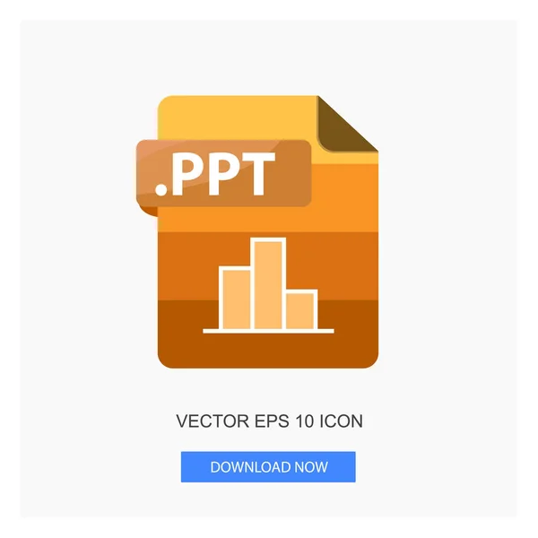 Formáty Dokumentů Ppt File Paper Žlutý Tón Barvy Ploché Ikony — Stockový vektor