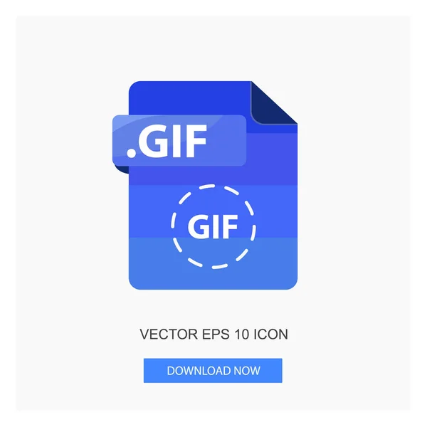 Formáty Dokumentů Gif File Paper Blue Tone Color Flat Icon — Stockový vektor