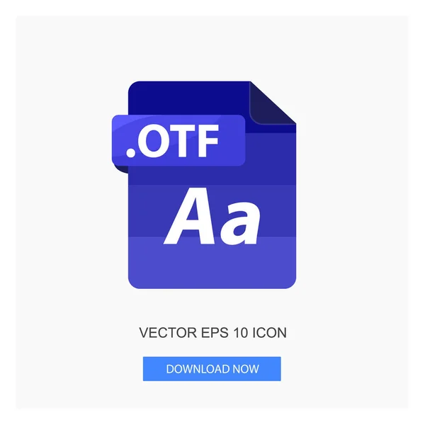 Formáty Dokumentů Otf File Paper Blue Tone Color Flat Icon — Stockový vektor