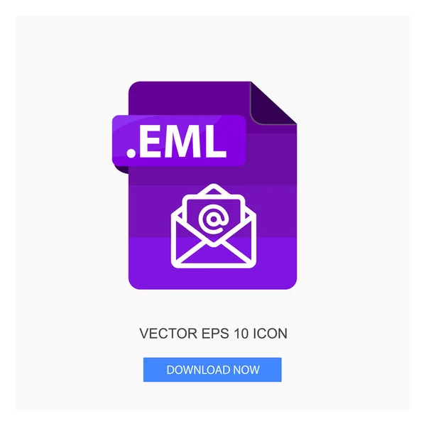 Formáty Dokumentů Eml File Paper Purple Tone Color Flat Icon — Stockový vektor