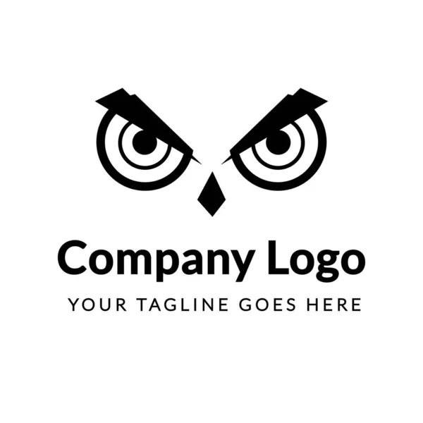 Ooguil Vogel Logo Template Concept Zwart Wit Achtergrond Vector Illustratie — Stockvector