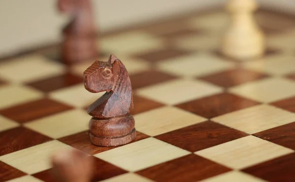 Chess Pieces Board Close — Stock Photo, Image
