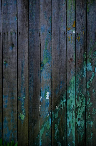 Wooden Planks Fence Background Texture Old Peeling Paint Parallel Lines — Stock Photo, Image