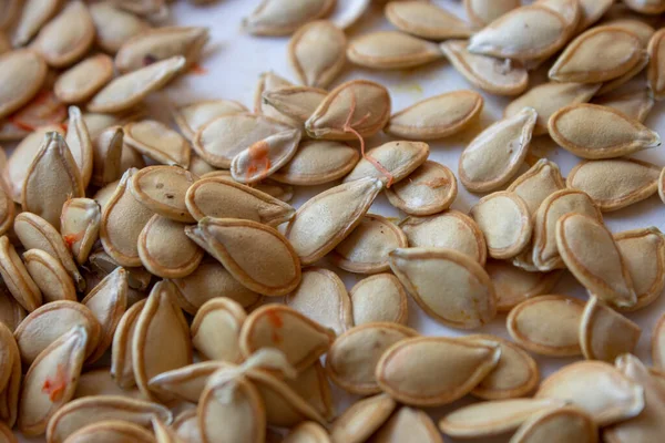 Pumpkin seed drying out for eating