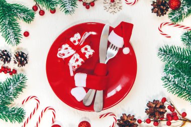 Noel sofrası. Tatil günü. Seçici odak.