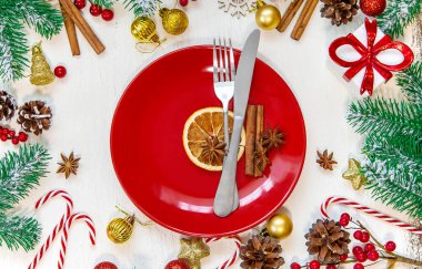 Noel sofrası. Tatil günü. Seçici odak.